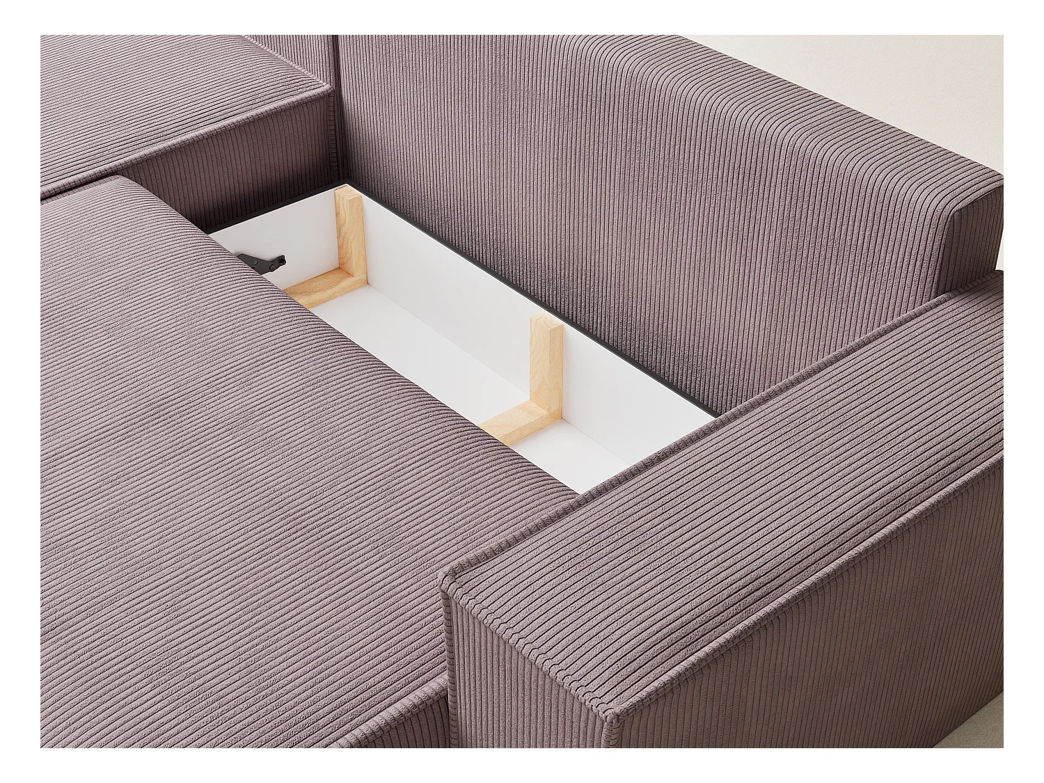 Canapé d'angle convertible Maze im tissu tresse - 5 places - violet