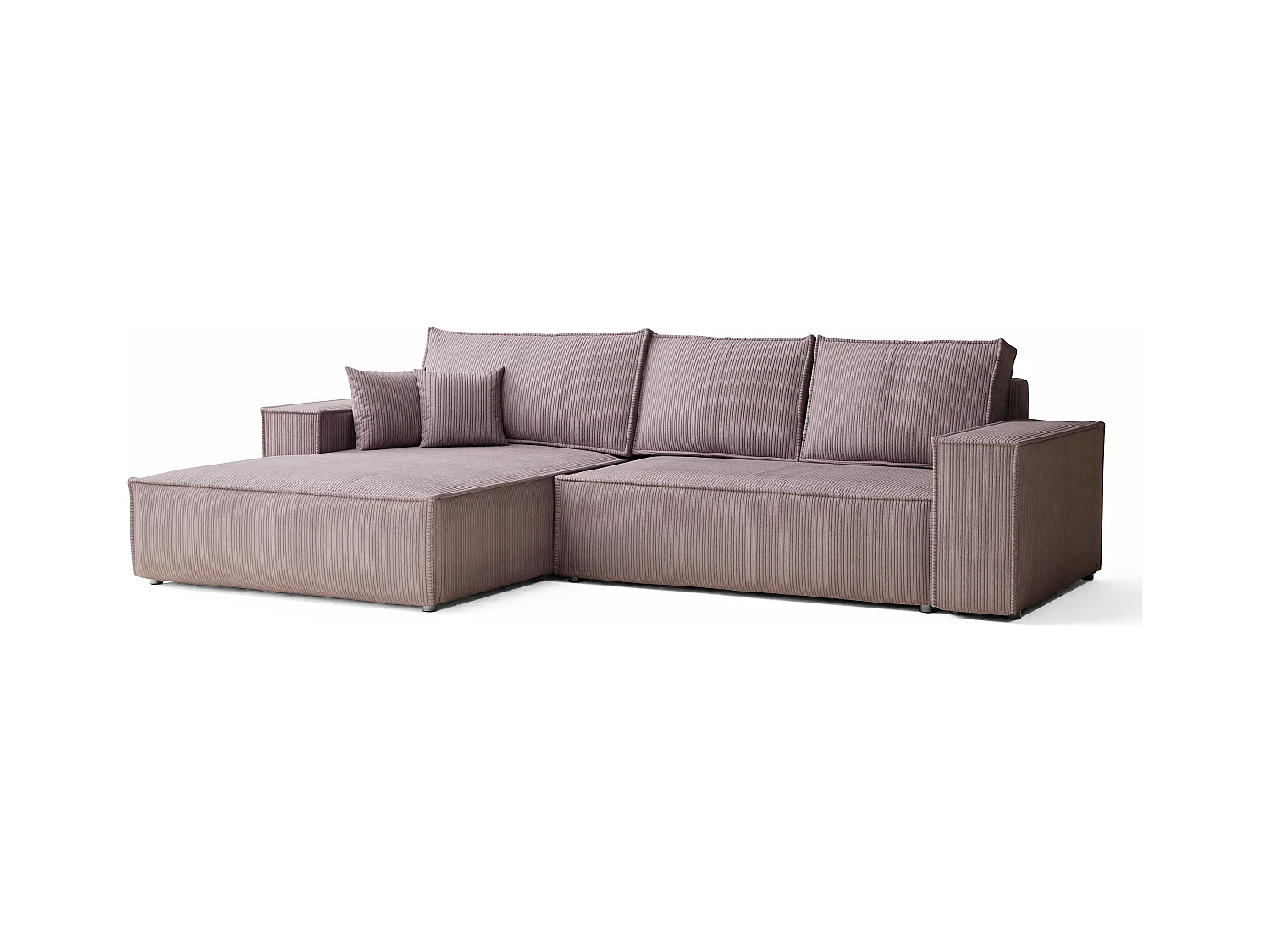 Canapé d'angle convertible Maze im tissu tresse - 5 places - violet