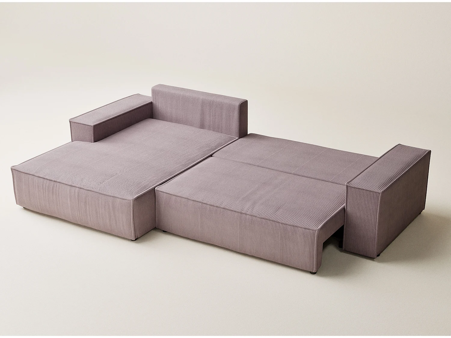 Canapé d'angle convertible Maze im tissu tresse - 5 places - violet