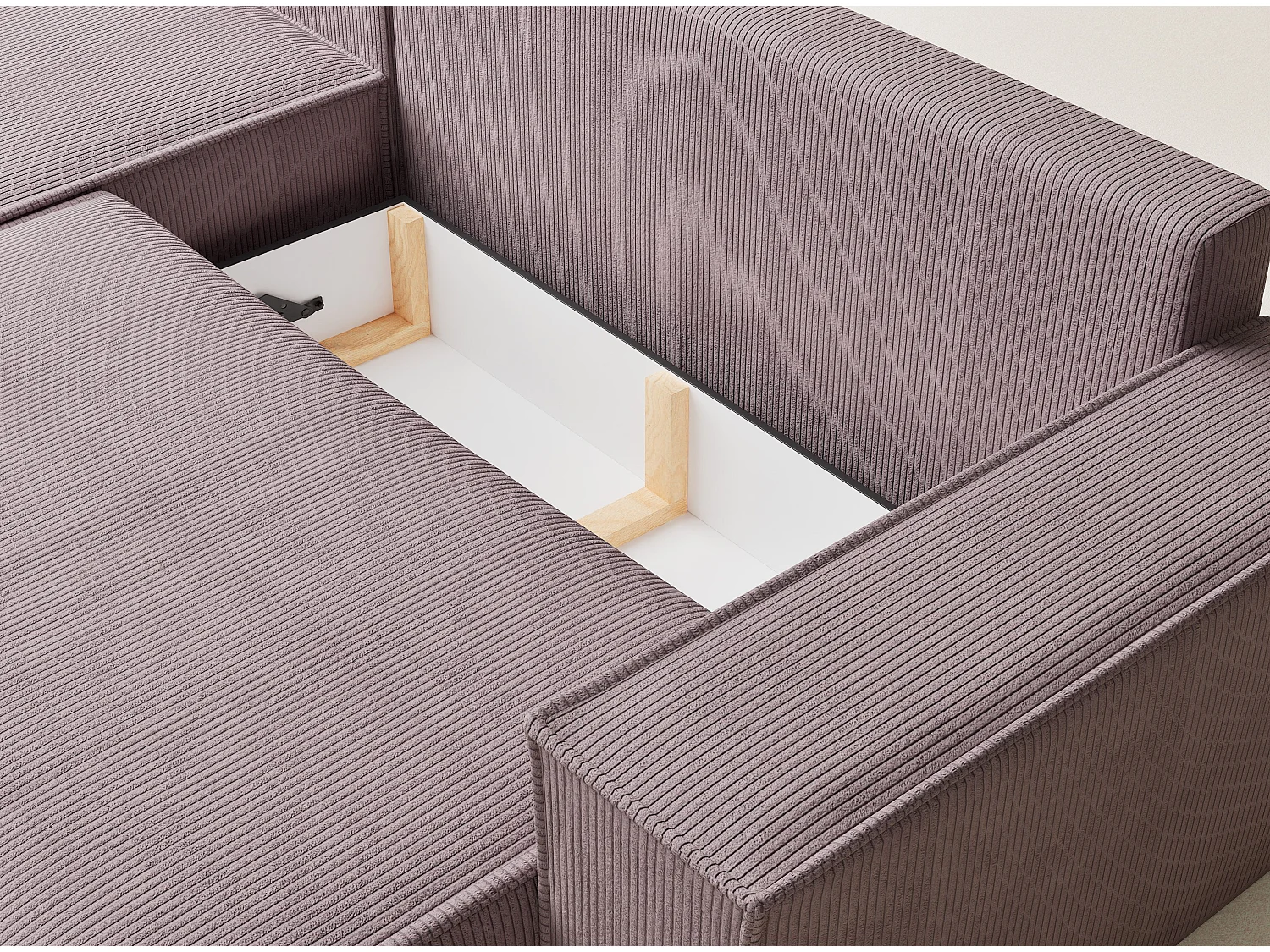 Canapé d'angle convertible Maze im tissu tresse - 5 places - violet
