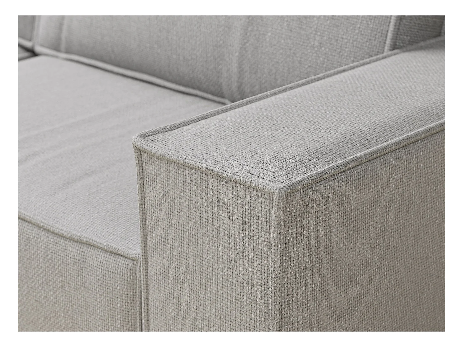 Ecksofa mit Schlaffunktion Zaya aus Webstoff - Drei-Personen - hellgrau