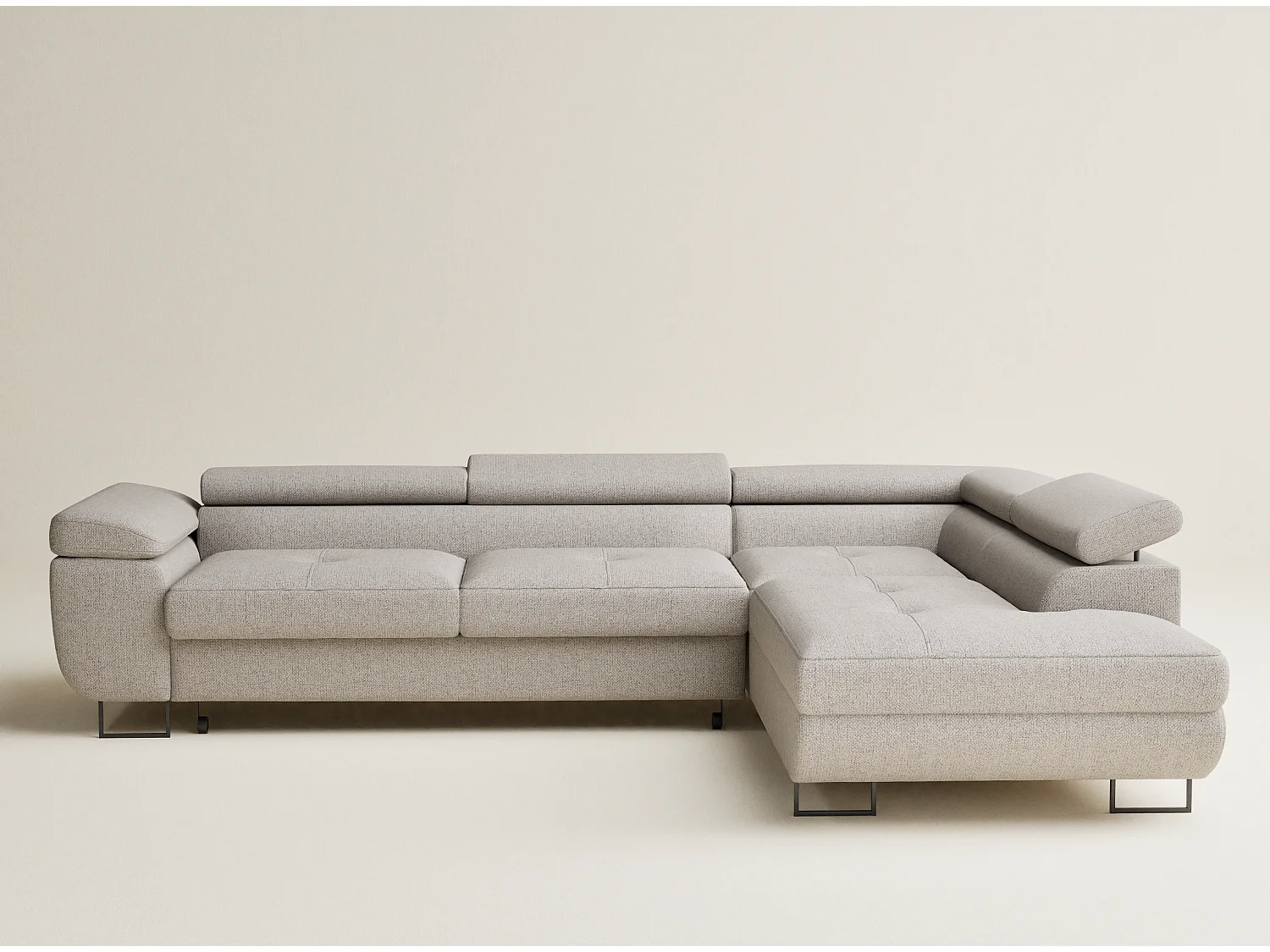 Ecksofa mit Schlaffunktion Concord aus Webstoff - Vier-Personen - beige