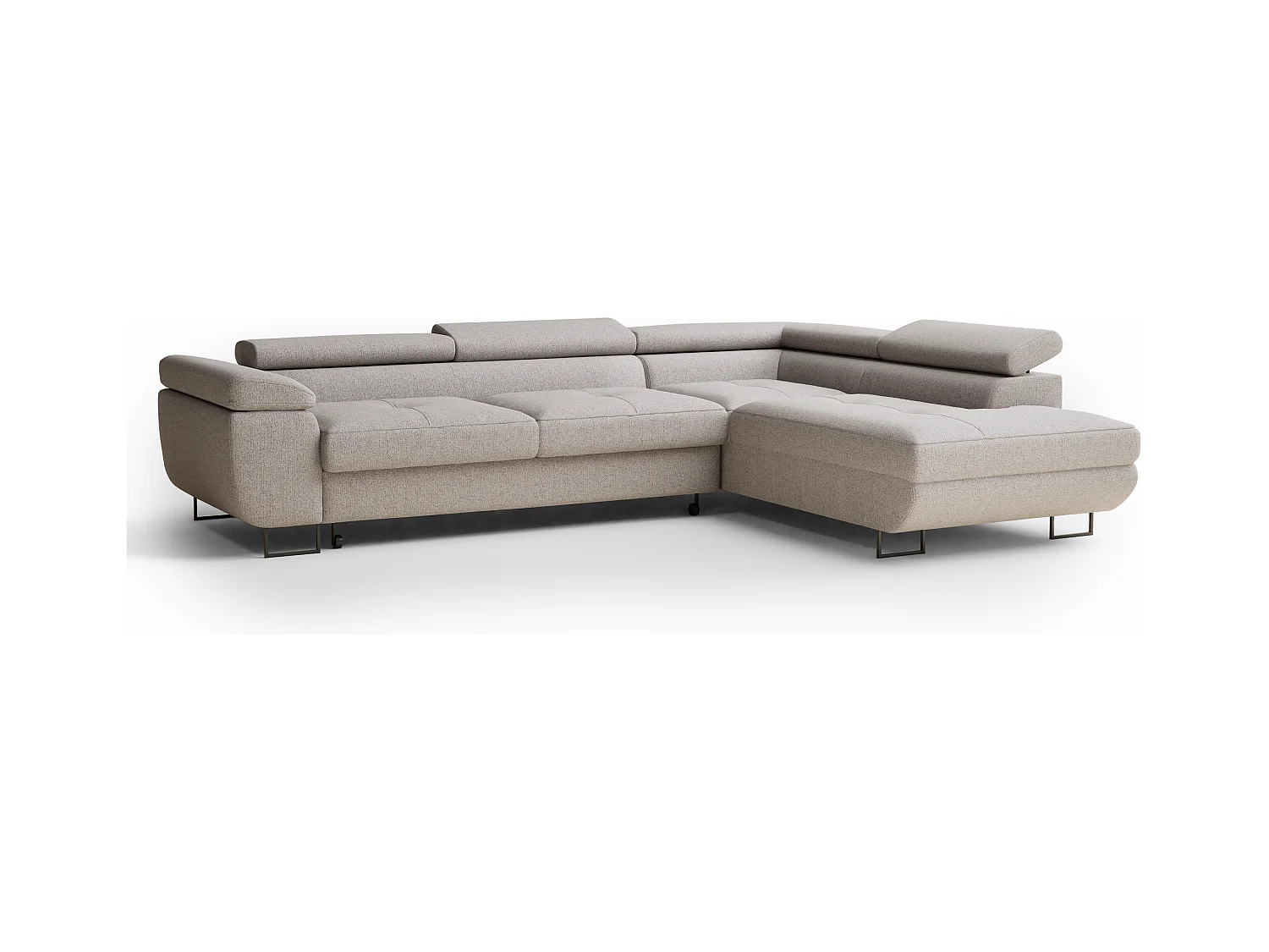 Ecksofa mit Schlaffunktion Concord aus Webstoff - Vier-Personen - beige