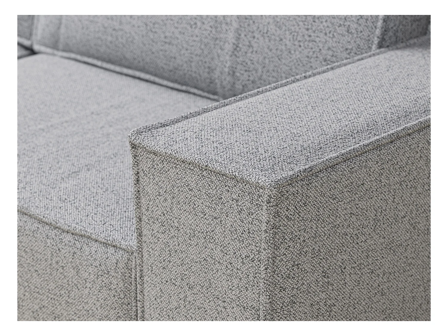 Ecksofa mit Schlaffunktion Zaya aus Webstoff - Drei-Personen - hellgrau