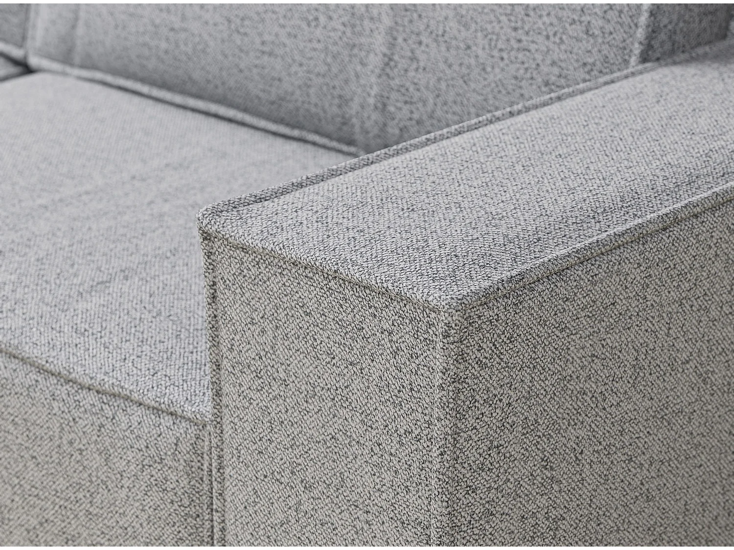 Ecksofa mit Schlaffunktion Zaya aus Webstoff - Drei-Personen - hellgrau