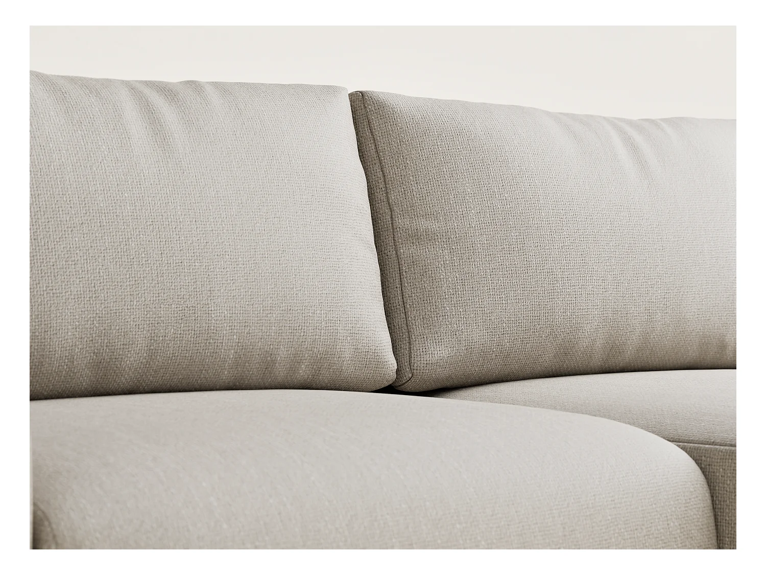 Ecksofa mit Schlaffunktion Numba aus Webstoff - Drei-Personen - beige