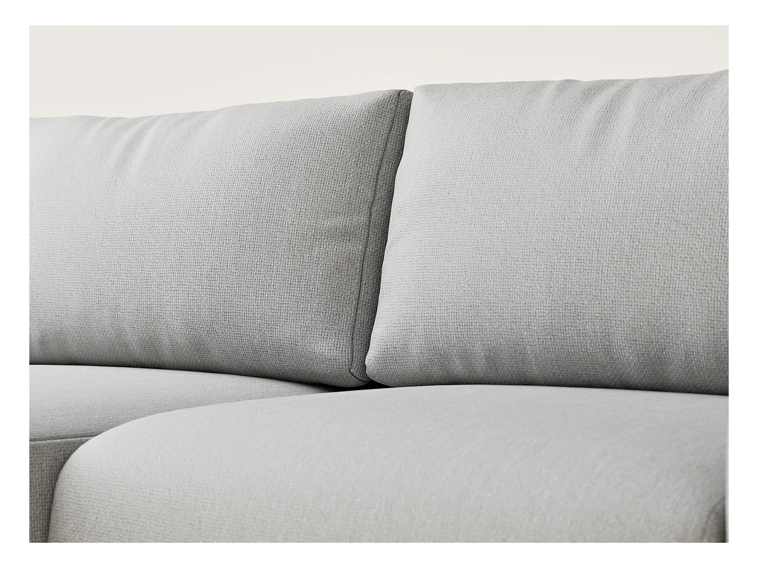 Canapé d'angle convertible Numba im tissu tresse - 3 places - gris clair