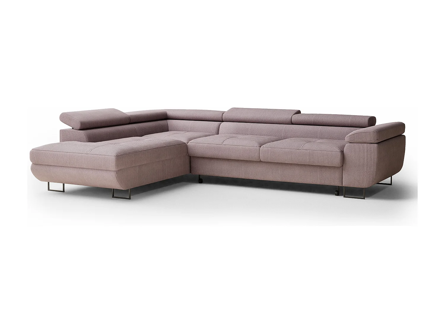 Canapé d'angle convertible Concord im tissu de velours - 5 places - violet