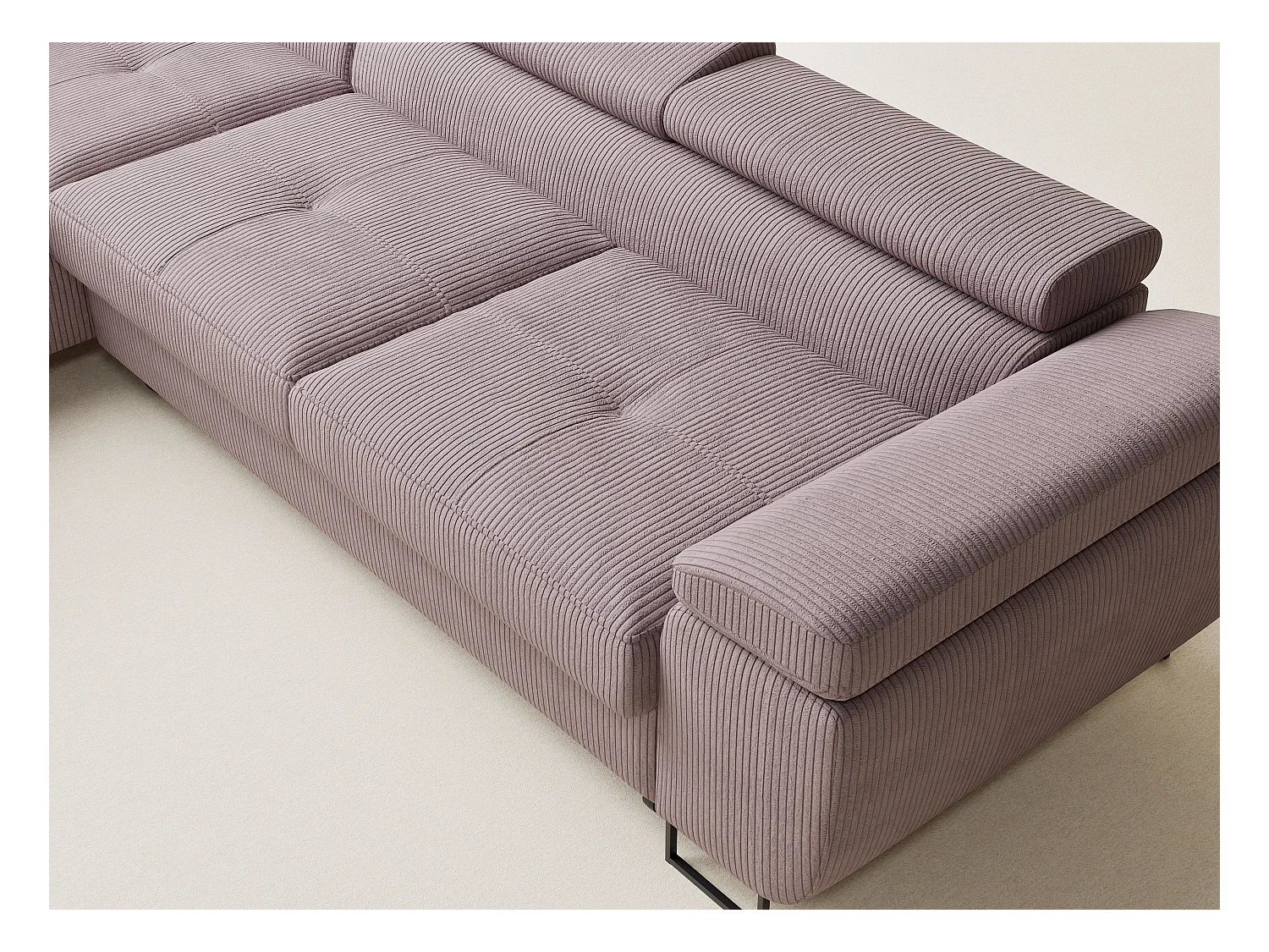 Canapé d'angle convertible Concord im tissu de velours - 5 places - violet
