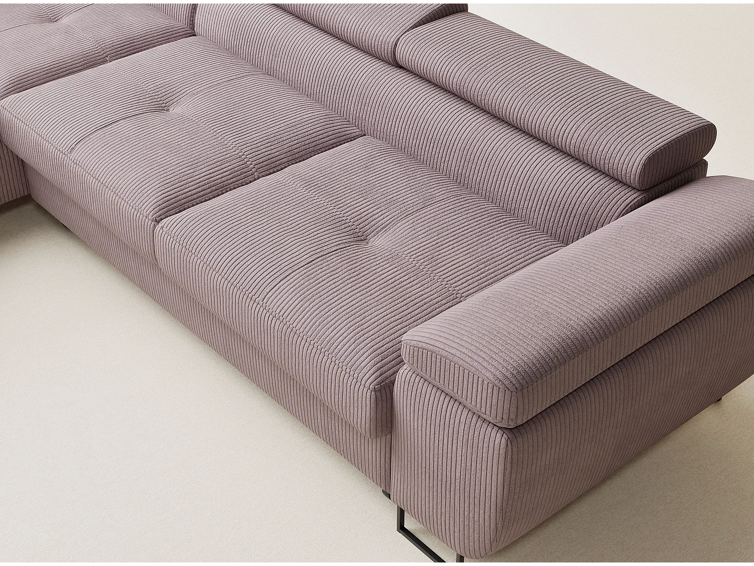 Canapé d'angle convertible Concord im tissu de velours - 5 places - violet