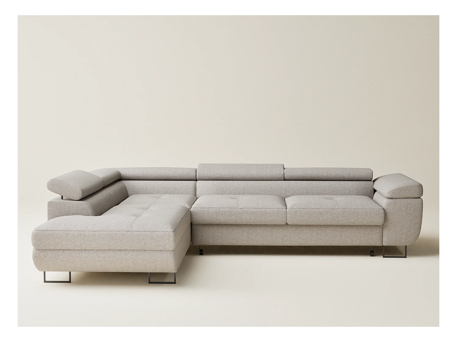 Ecksofa mit Schlaffunktion Concord aus Webstoff - Vier-Personen - beige