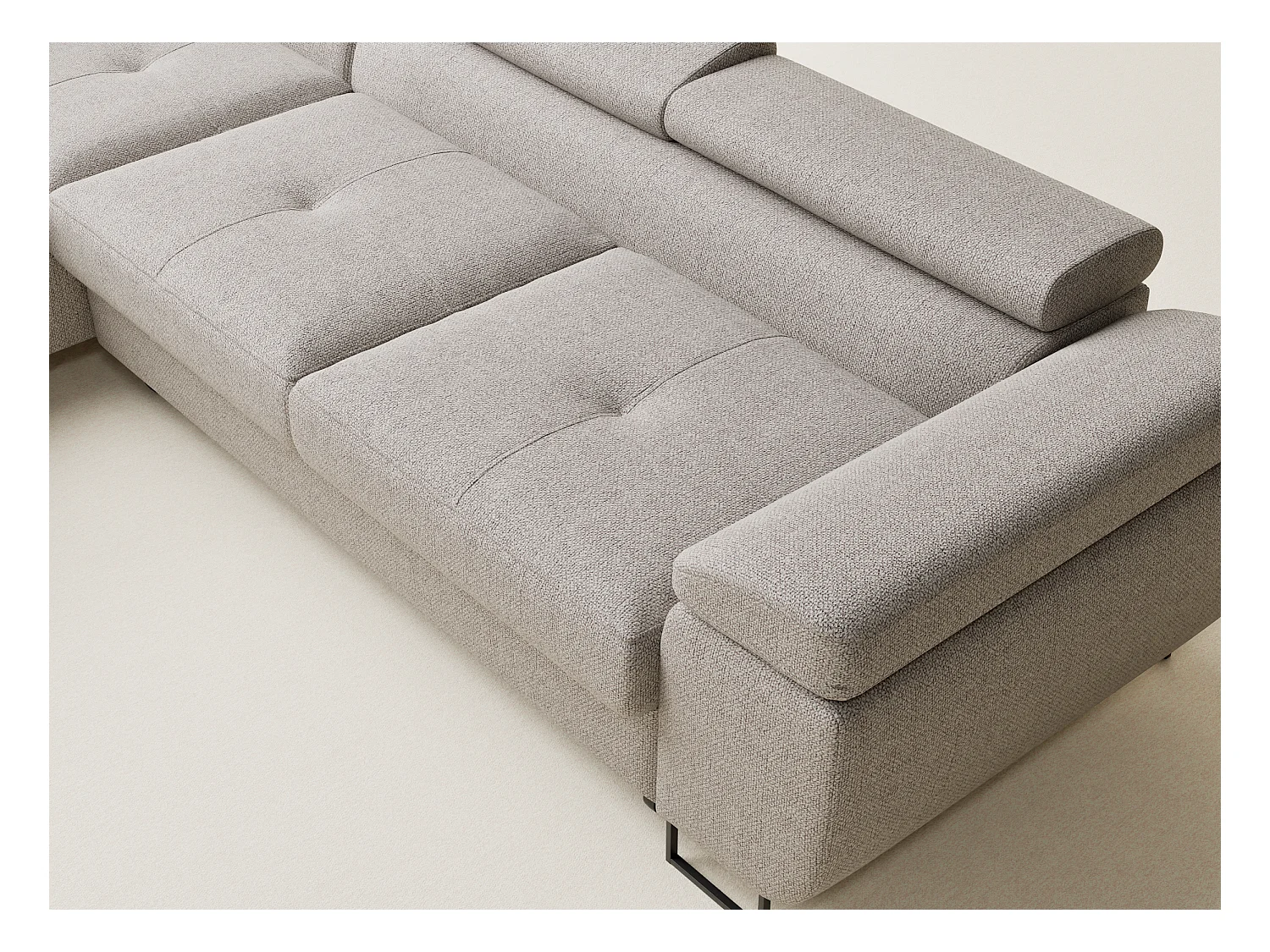 Ecksofa mit Schlaffunktion Concord aus Webstoff - Vier-Personen - beige