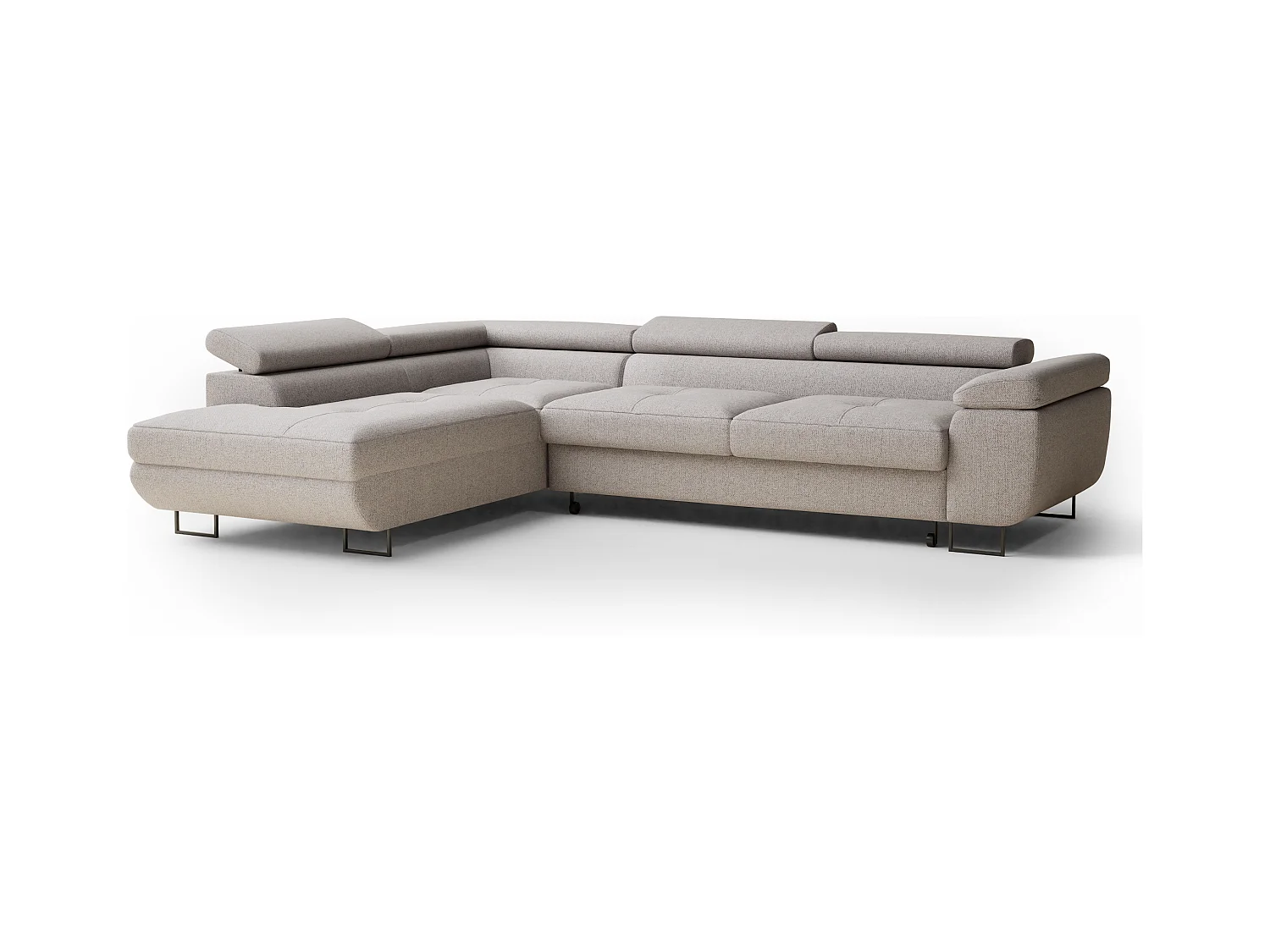 Ecksofa mit Schlaffunktion Concord aus Webstoff - Vier-Personen - beige