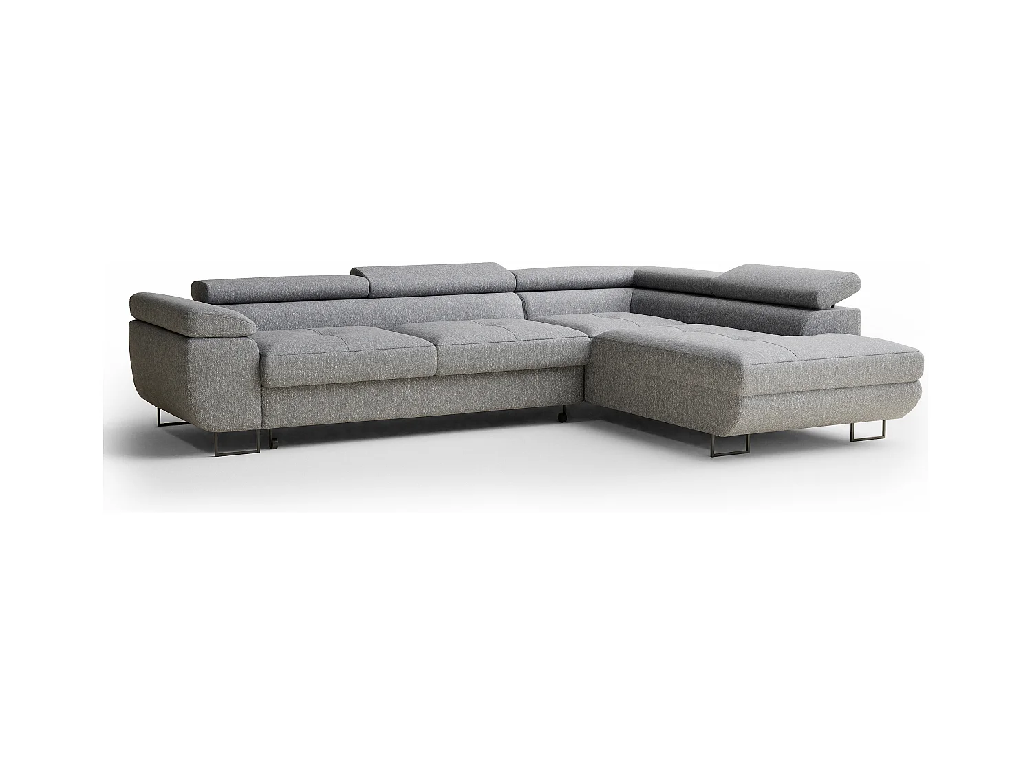 Ecksofa mit Schlaffunktion Concord aus Webstoff - Vier-Personen - grau