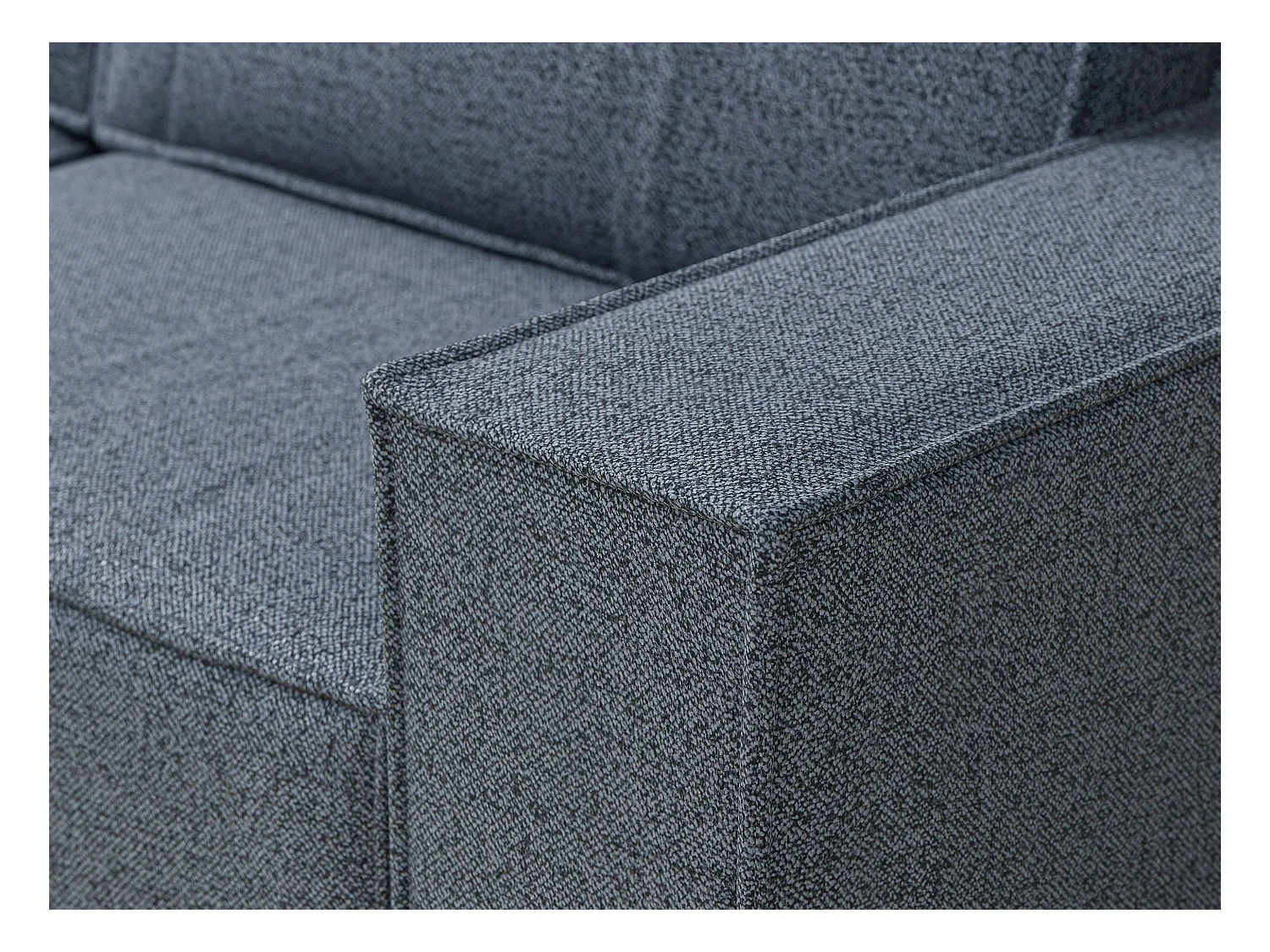 Canapé d'angle convertible Zaya im tissu tresse - 3 places - bleu gris