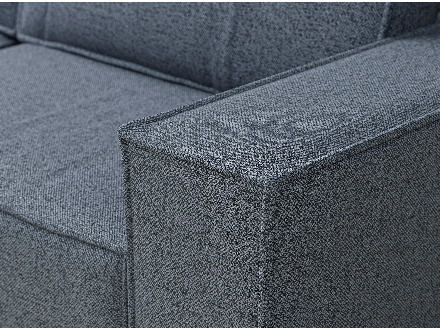 Ecksofa mit Schlaffunktion Zaya aus Webstoff - Drei-Personen - brau grau