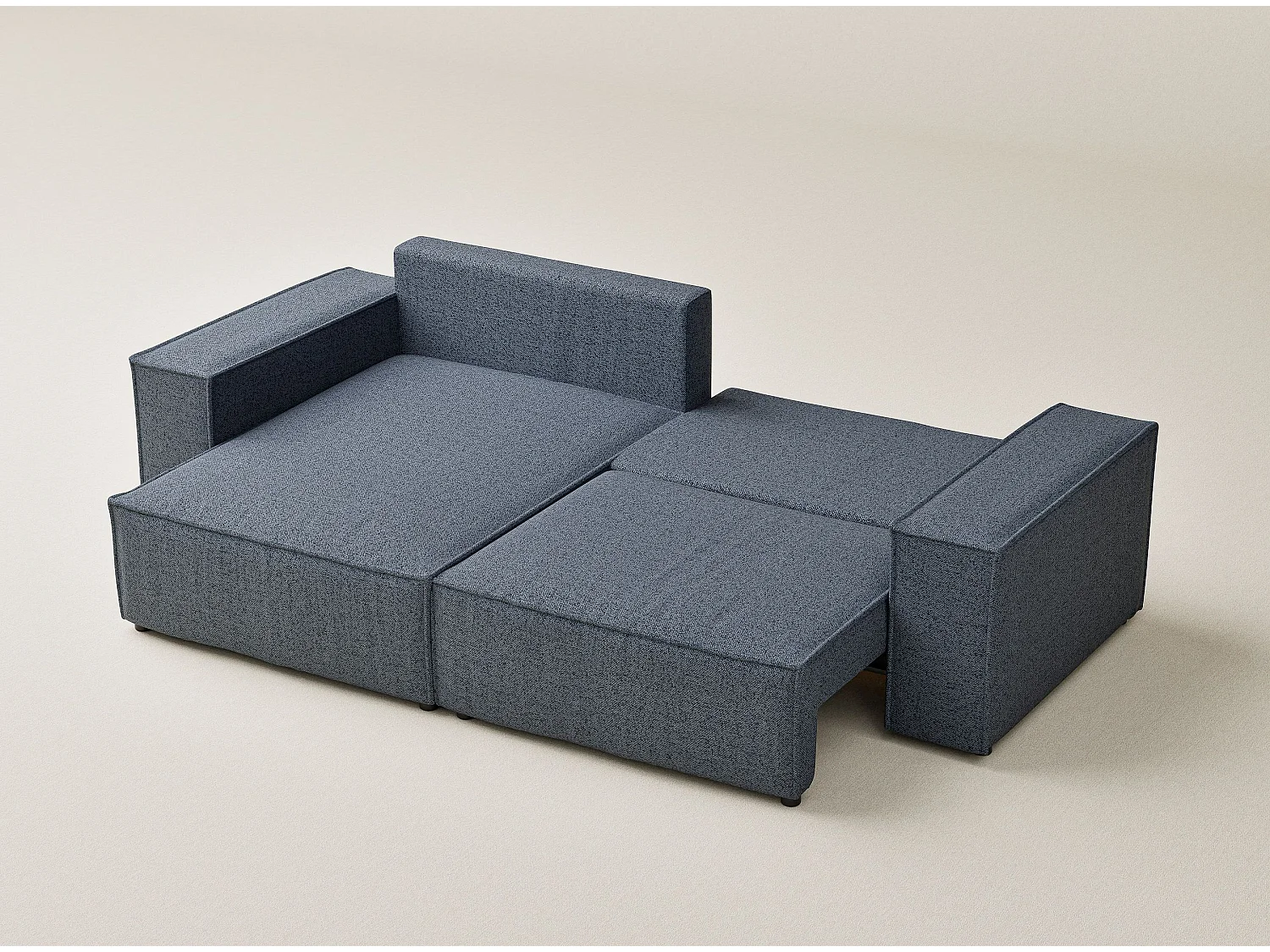 Ecksofa mit Schlaffunktion Zaya aus Webstoff - Drei-Personen - brau grau