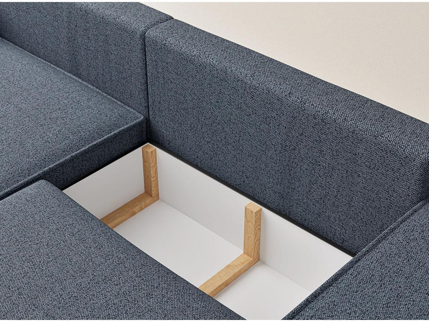 Ecksofa mit Schlaffunktion Zaya aus Webstoff - Drei-Personen - brau grau