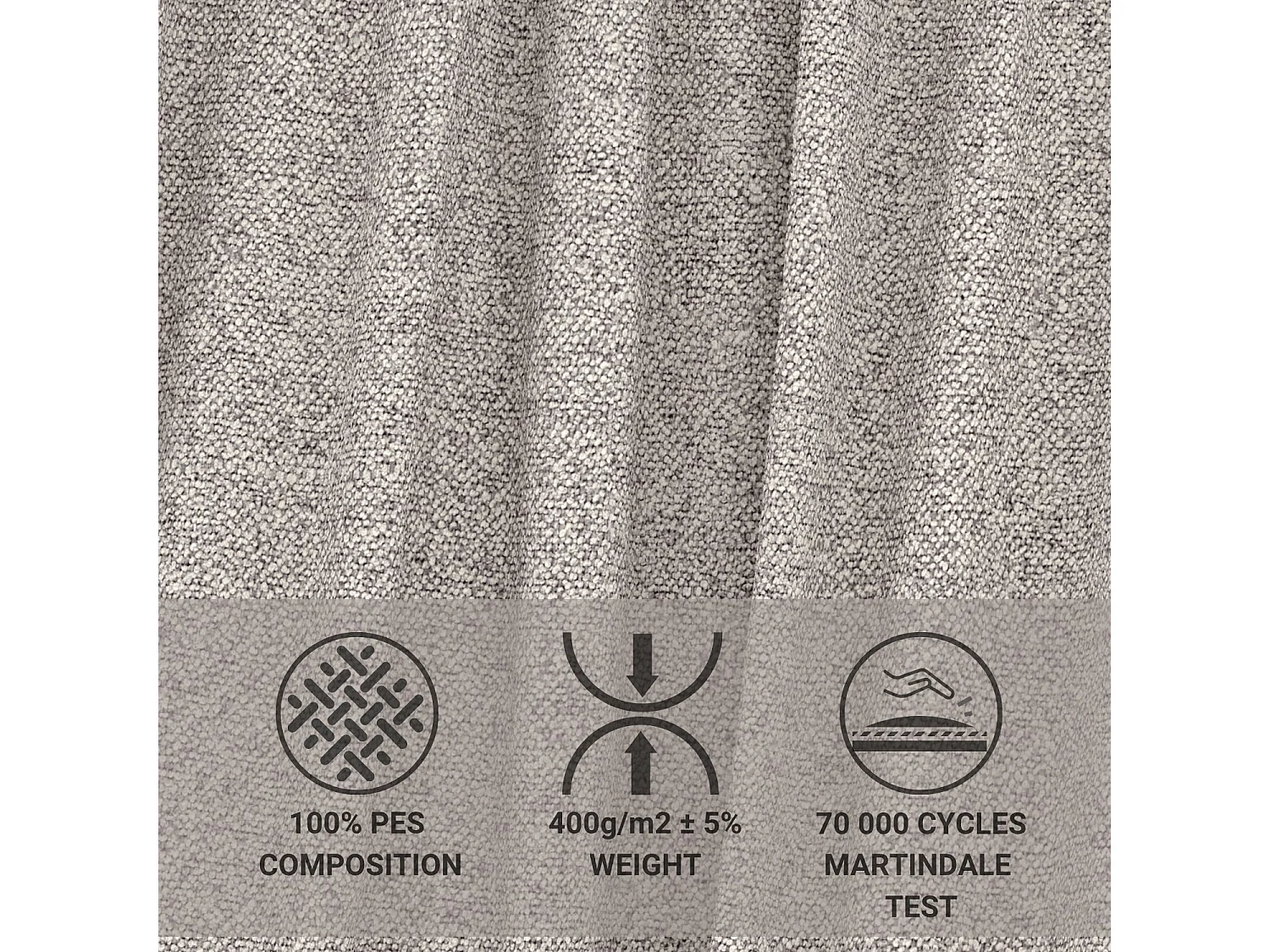 Canapé d'angle convertible Moyo im tissu tresse - 3 places - beige