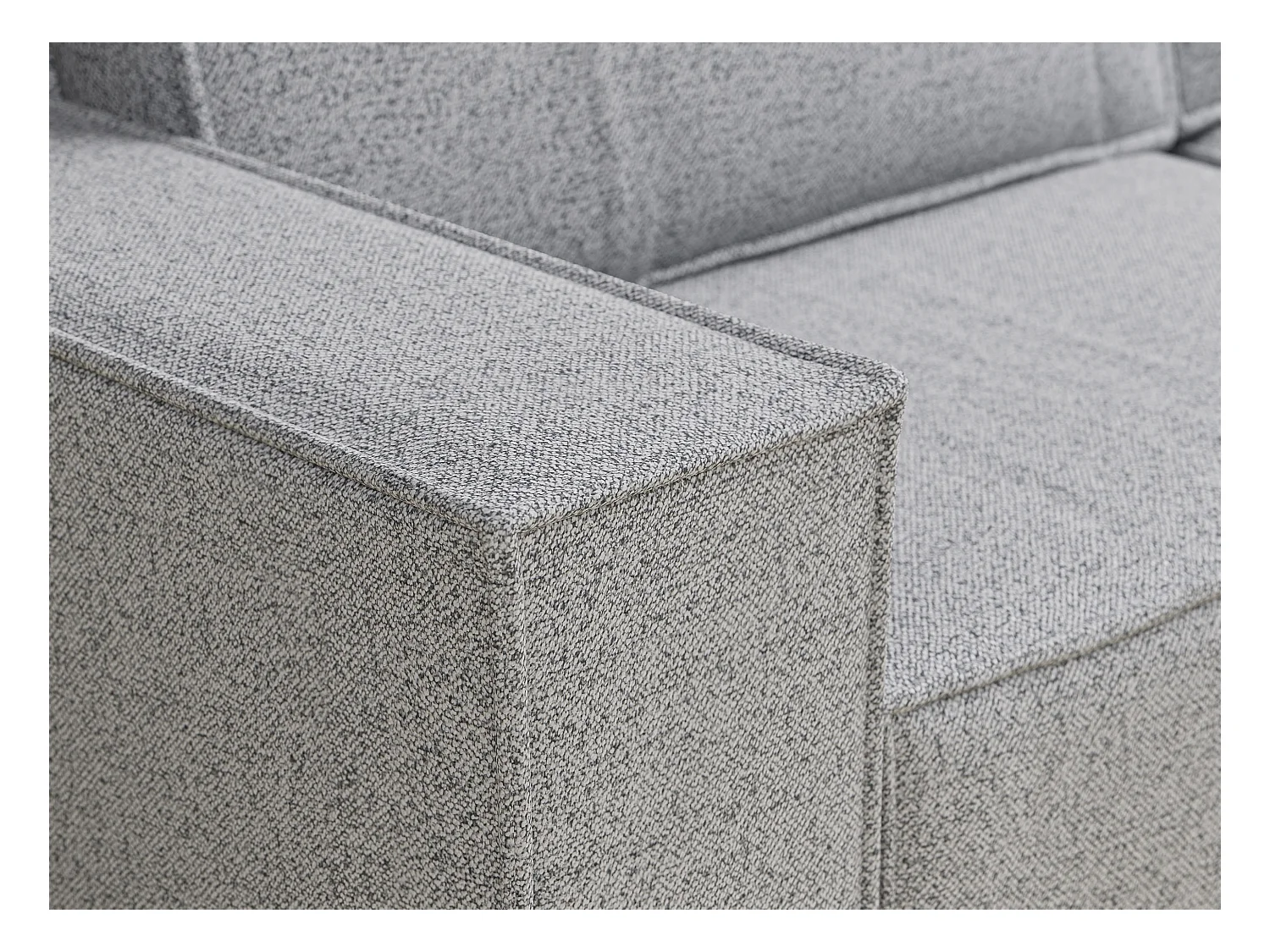 Ecksofa mit Schlaffunktion Zaya aus Webstoff - Drei-Personen - hellgrau