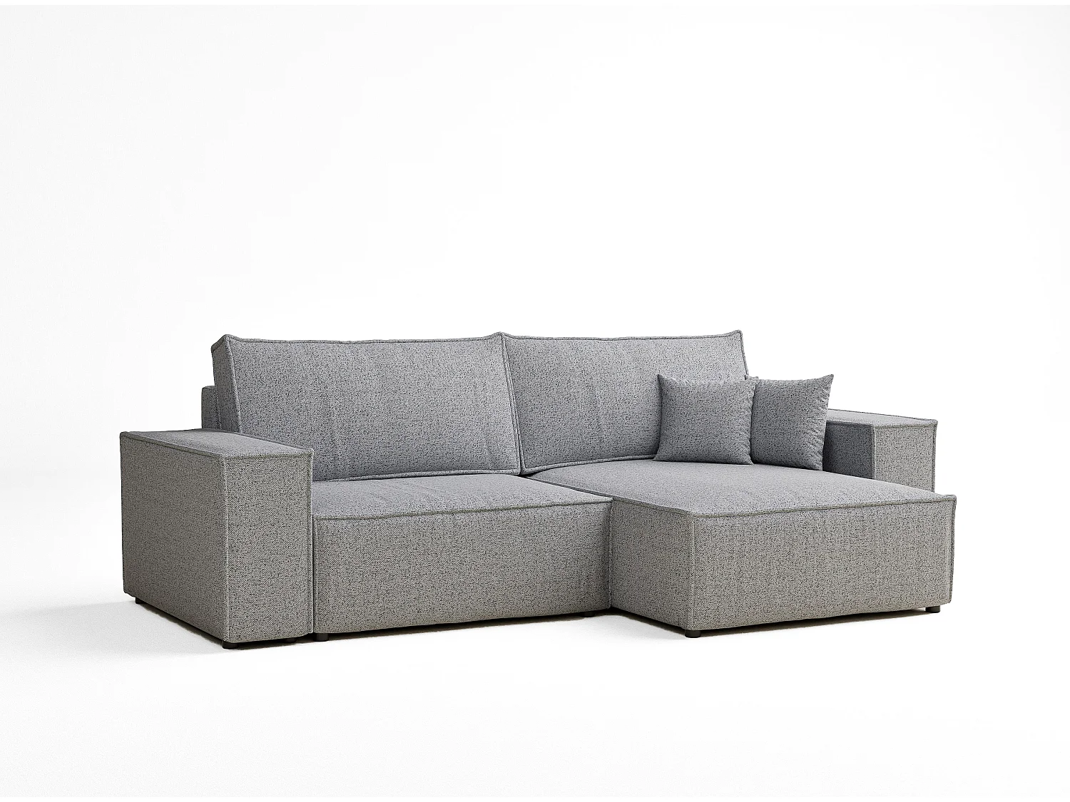 Ecksofa mit Schlaffunktion Zaya aus Webstoff - Drei-Personen - hellgrau