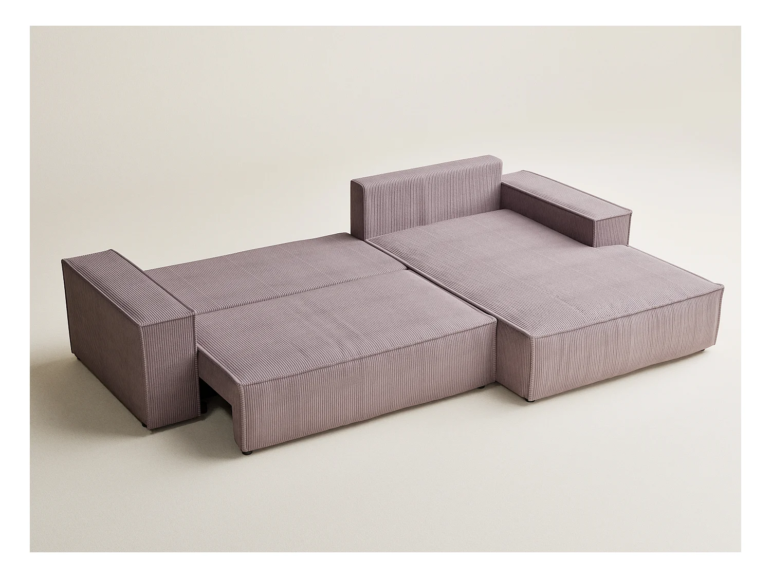 Canapé d'angle convertible Maze im tissu tresse - 5 places - violet