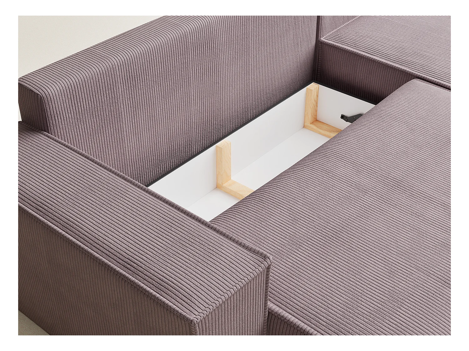 Canapé d'angle convertible Maze im tissu tresse - 5 places - violet
