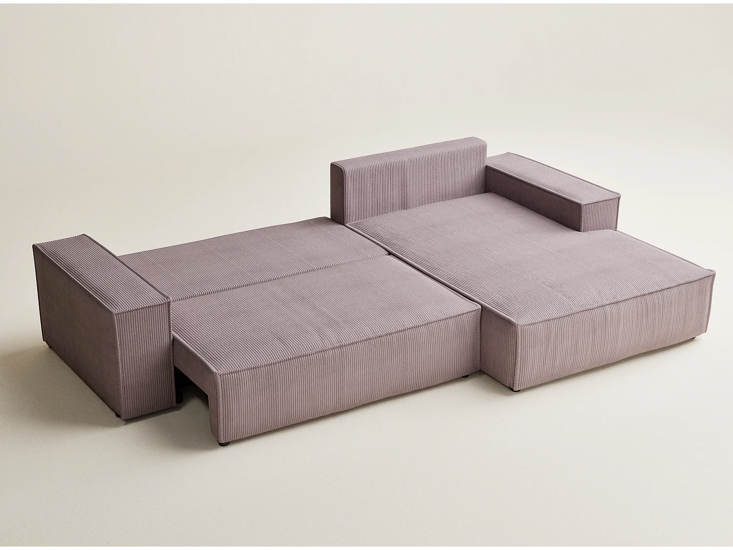 Canapé d'angle convertible Maze im tissu tresse - 5 places - violet