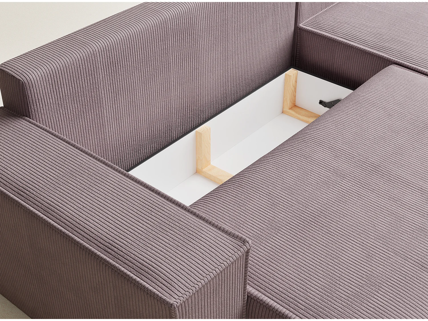 Canapé d'angle convertible Maze im tissu tresse - 5 places - violet