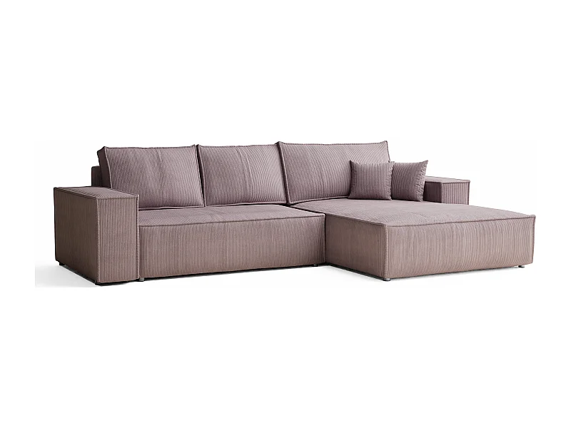 Ecksofa mit Schlaffunktion Maze aus Samtstoff - Fünf-Personen - violett