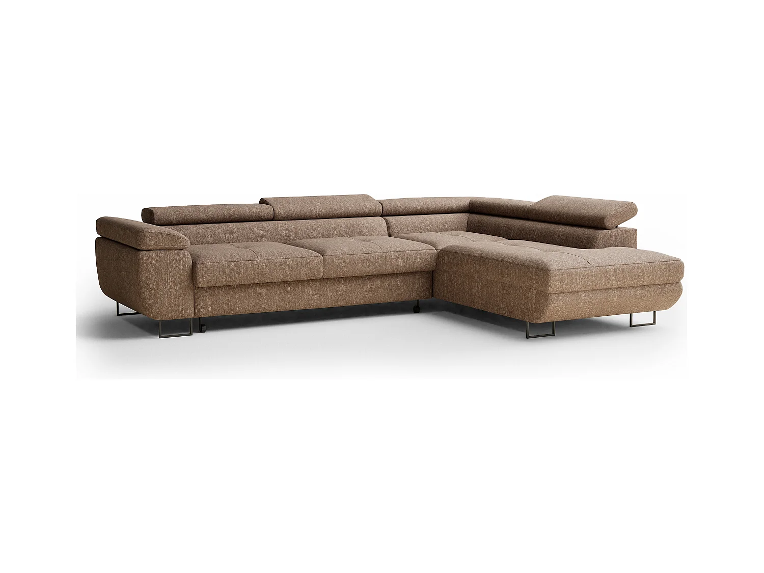 Ecksofa mit Schlaffunktion Concord aus Webstoff - Vier-Personen - braun