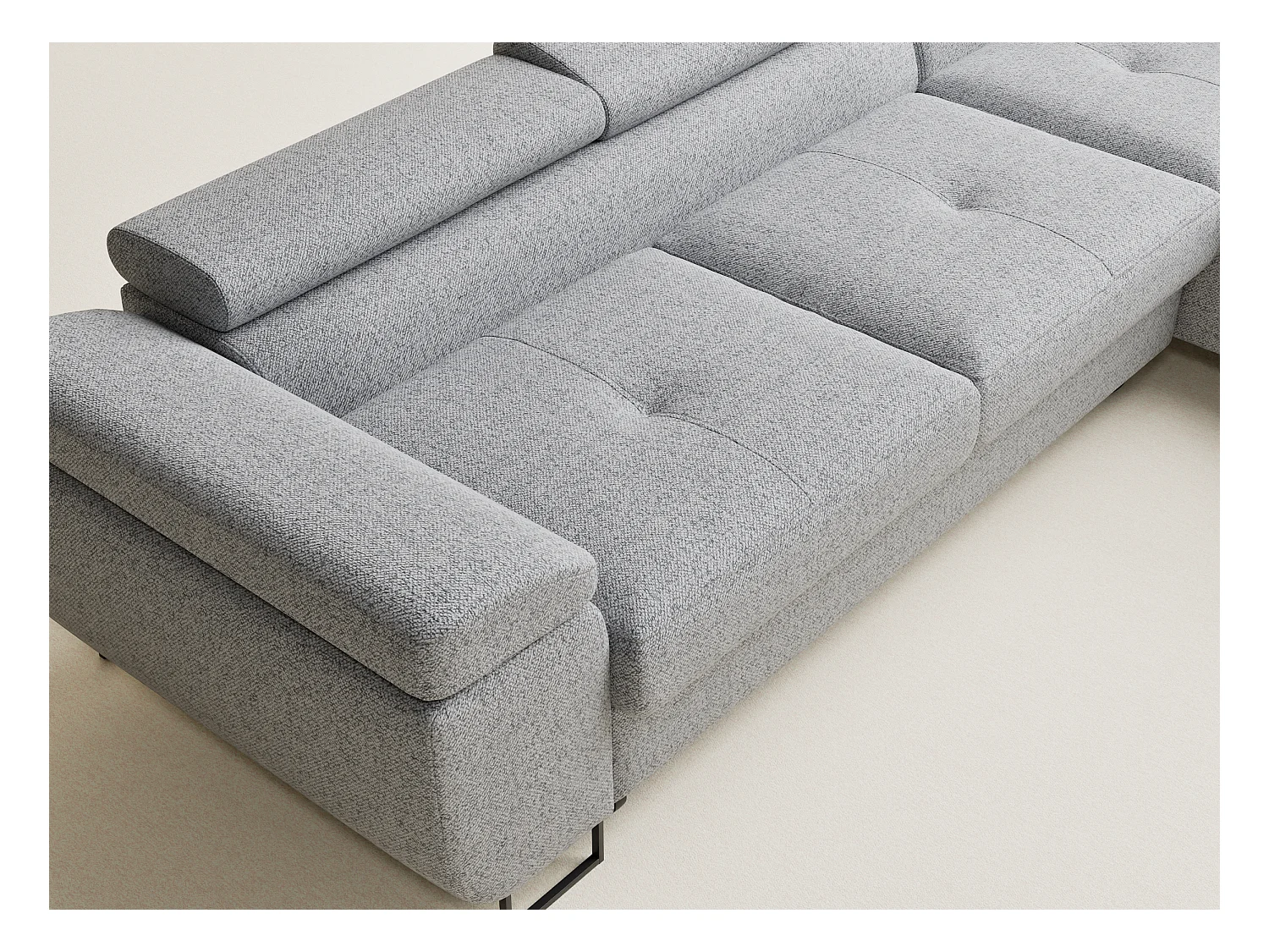 Ecksofa mit Schlaffunktion Concord aus Webstoff - Vier-Personen - hellgrau