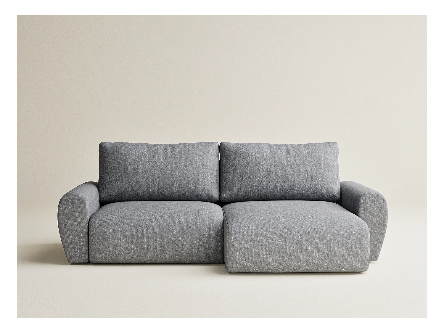 Canapé d'angle convertible Numba im tissu tresse - 3 places - gris