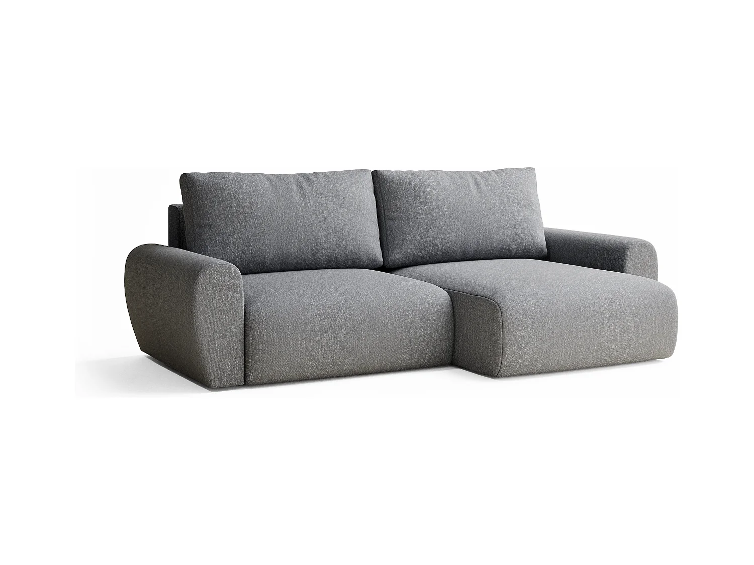 Ecksofa mit Schlaffunktion Numba aus Webstoff - Drei-Personen - grau