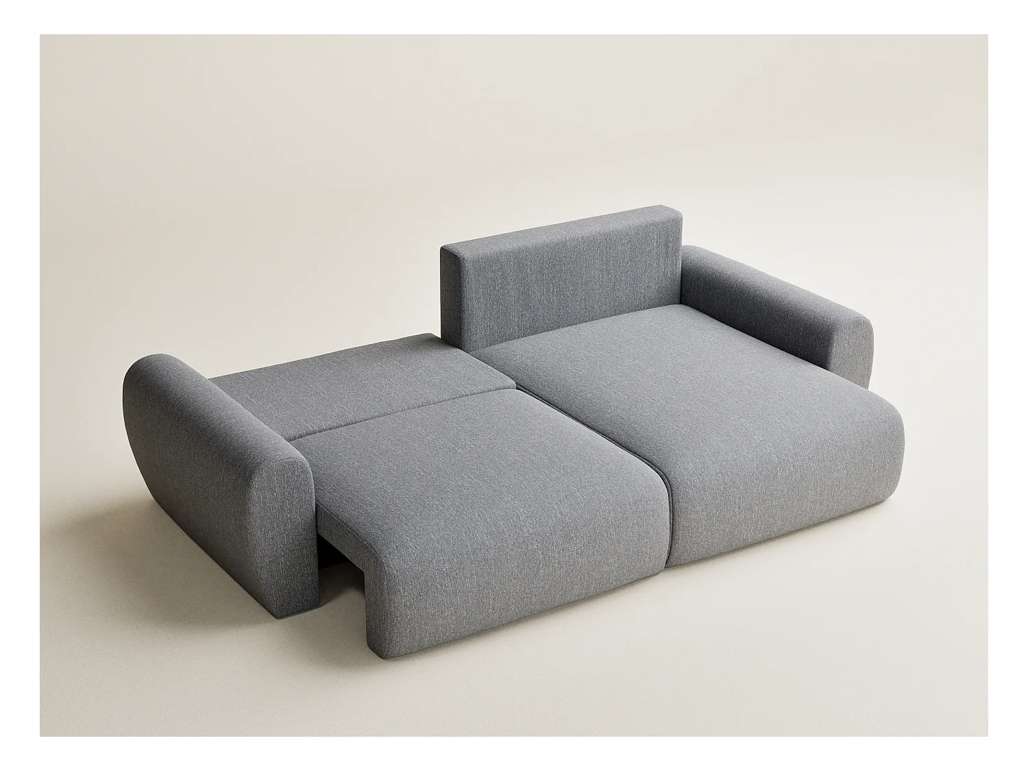 Ecksofa mit Schlaffunktion Numba aus Webstoff - Drei-Personen - grau