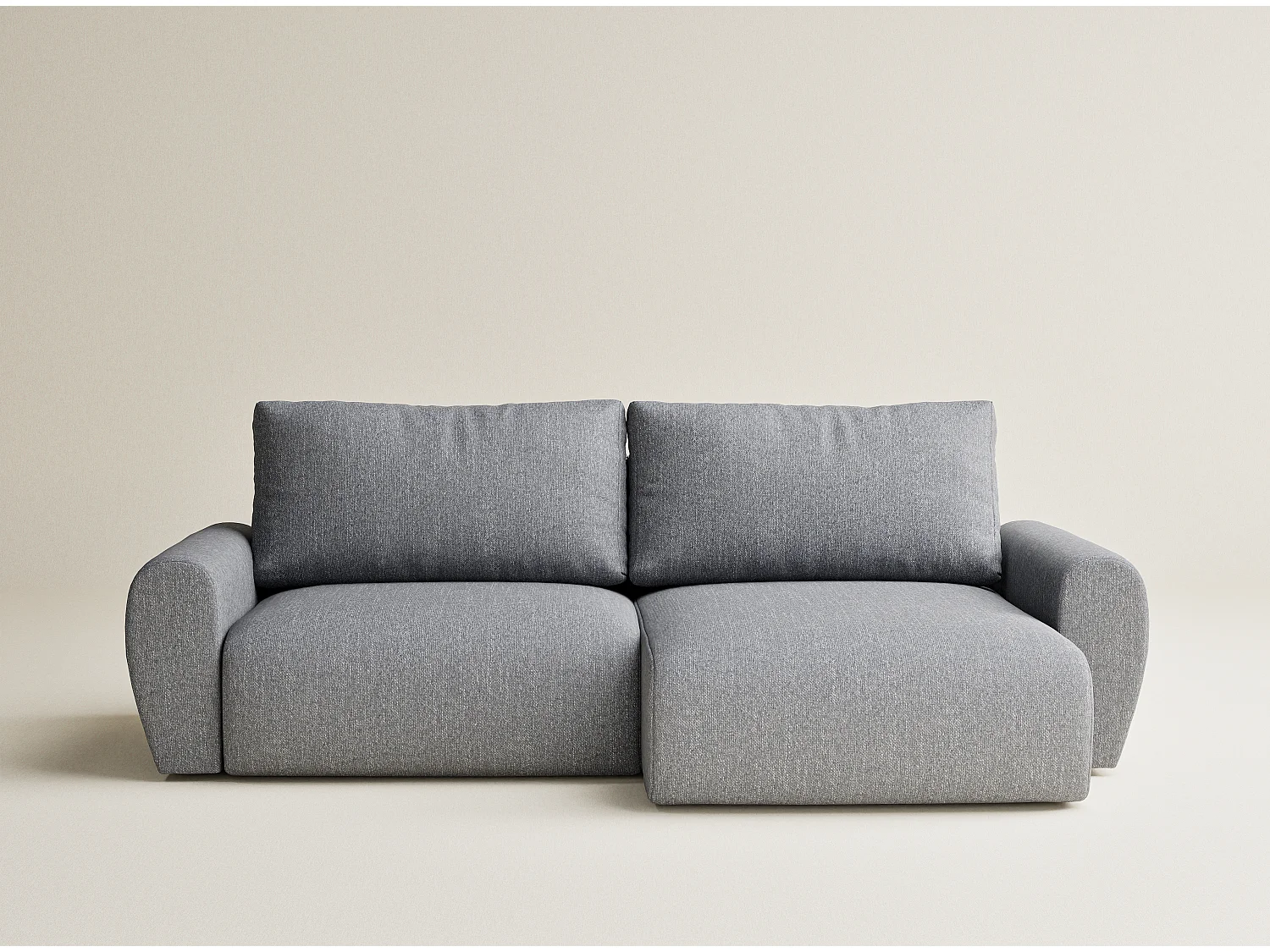 Ecksofa mit Schlaffunktion Numba aus Webstoff - Drei-Personen - grau