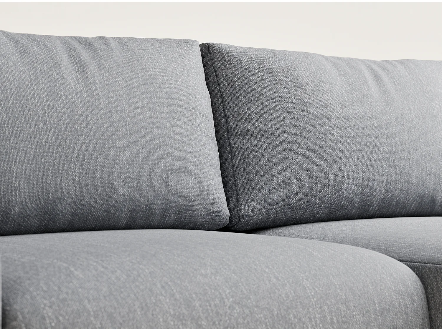 Ecksofa mit Schlaffunktion Numba aus Webstoff - Drei-Personen - grau