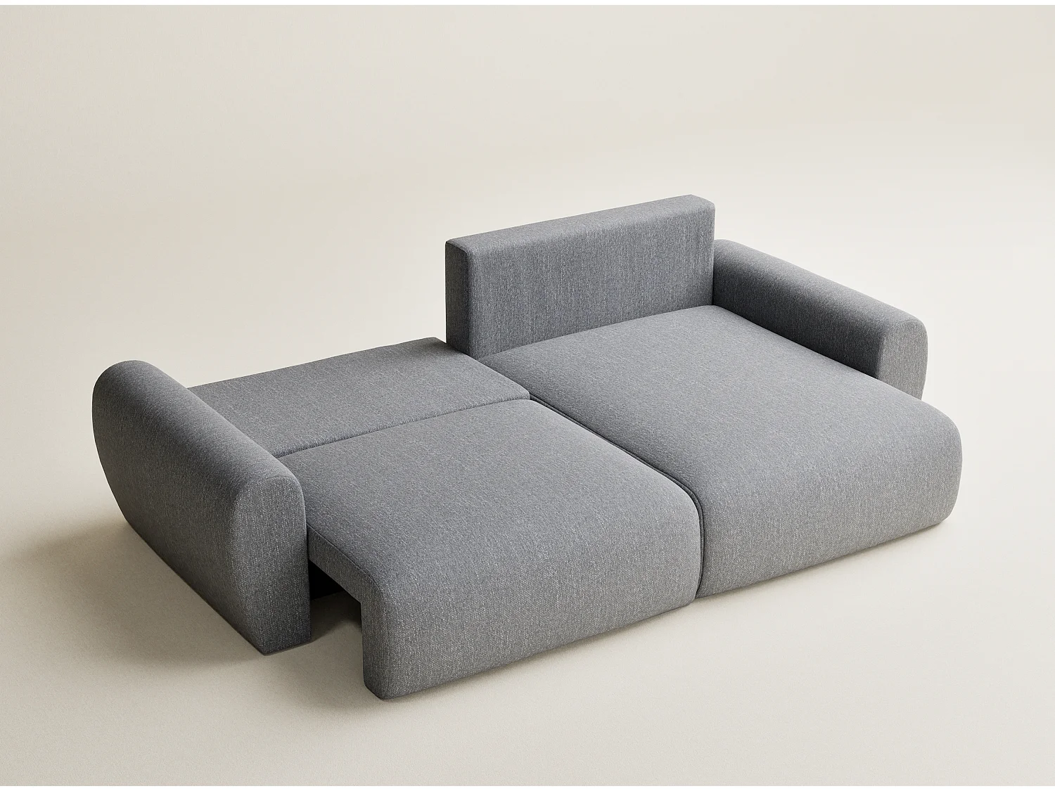 Ecksofa mit Schlaffunktion Numba aus Webstoff - Drei-Personen - grau