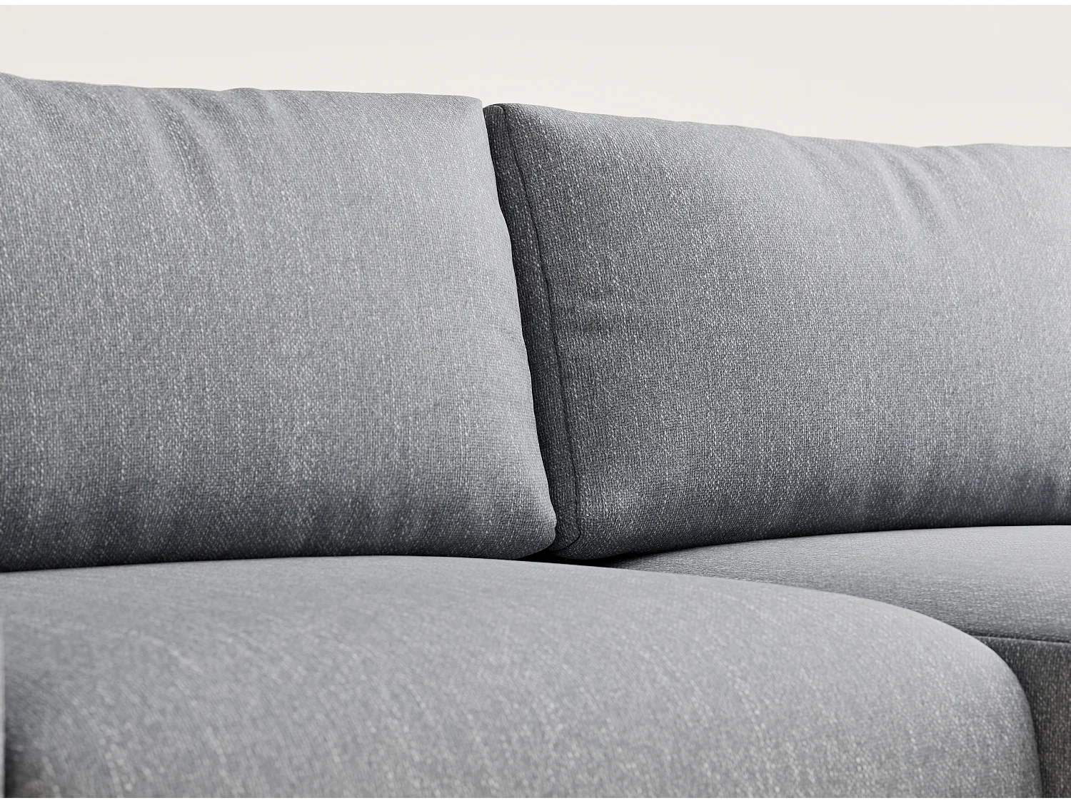 Canapé d'angle convertible Numba im tissu tresse - 3 places - gris