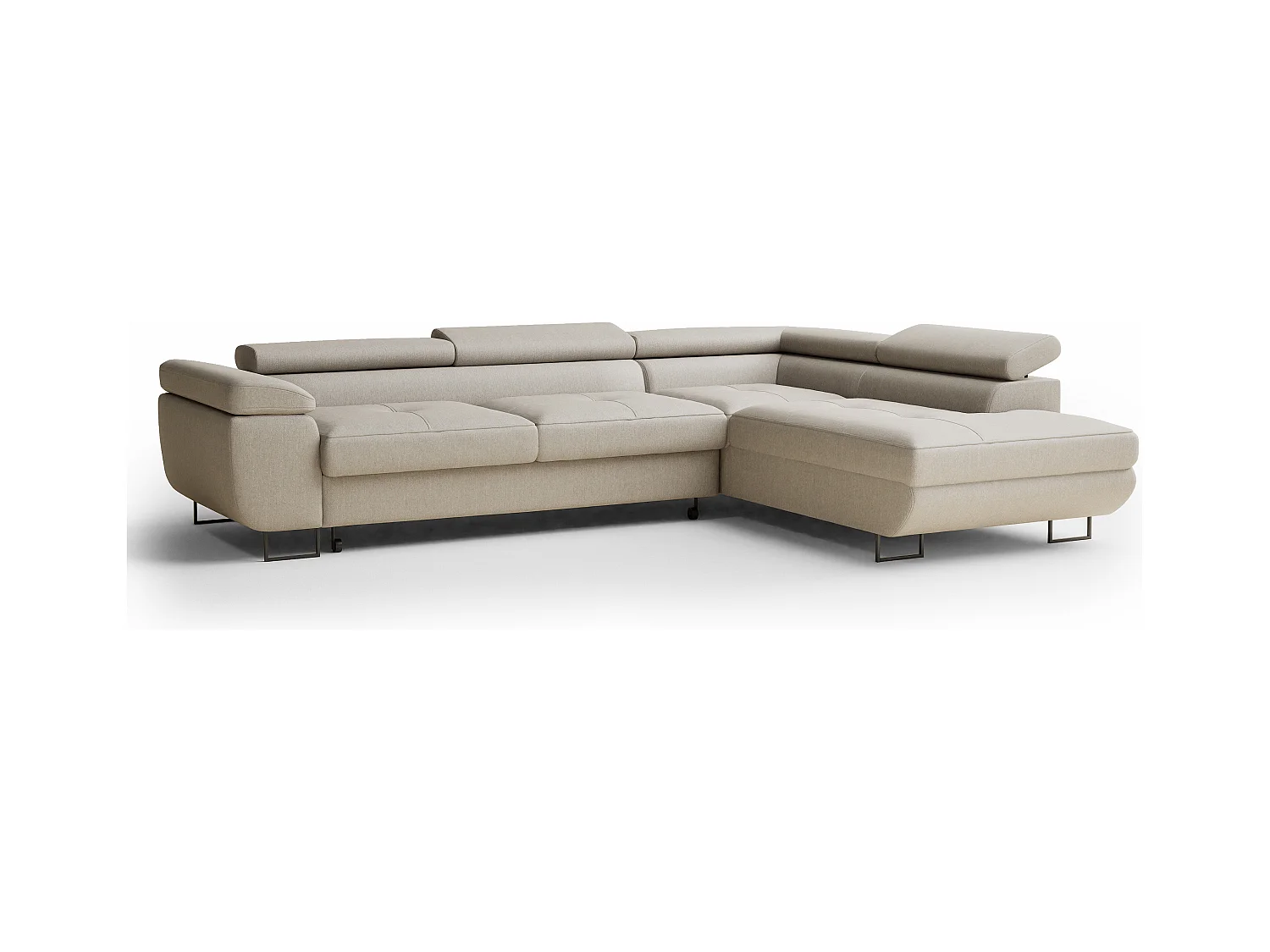 Ecksofa mit Schlaffunktion Concord aus Webstoff - Vier-Personen - beige