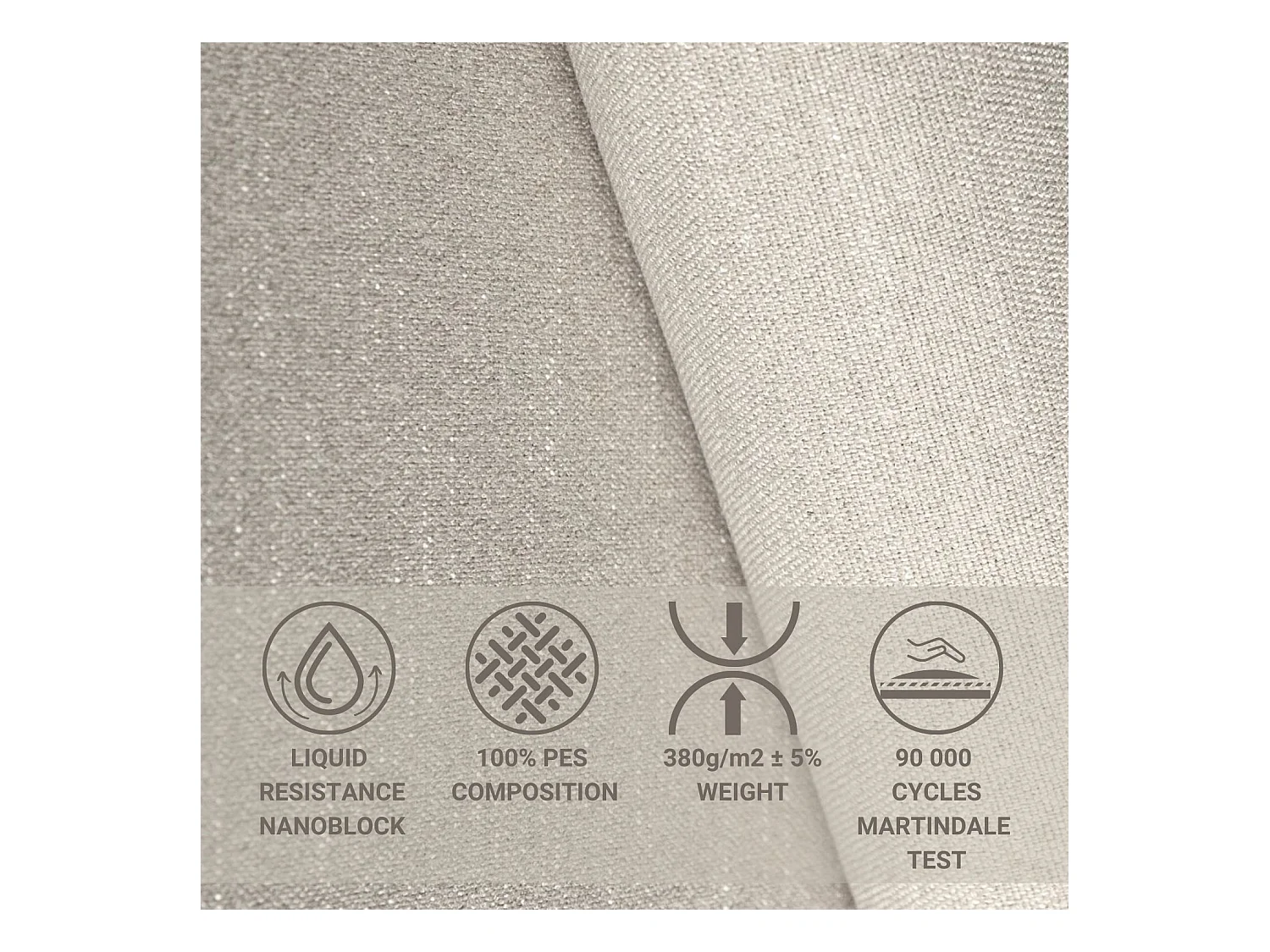 Canapé d'angle convertible Concord im tissu tresse - 5 places - beige
