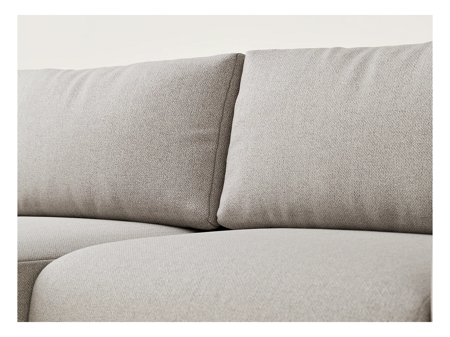 Ecksofa mit Schlaffunktion Numba aus Webstoff - Drei-Personen - beige
