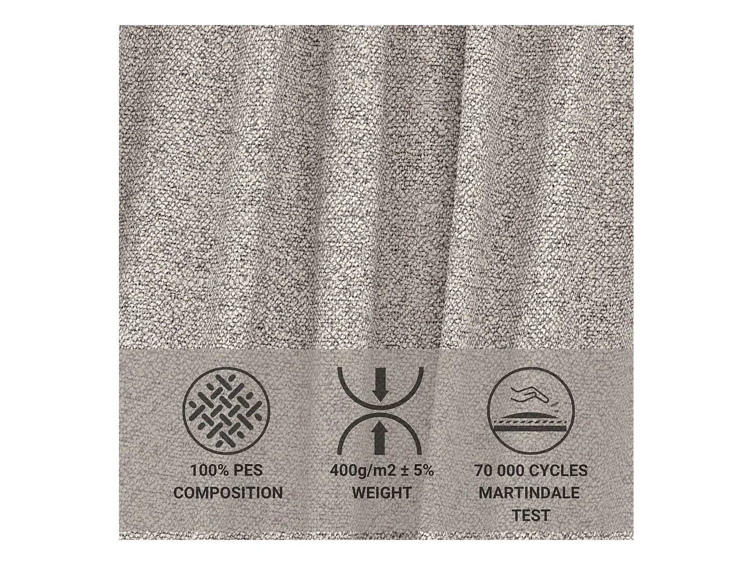 Ecksofa mit Schlaffunktion Numba aus Webstoff - Drei-Personen - beige