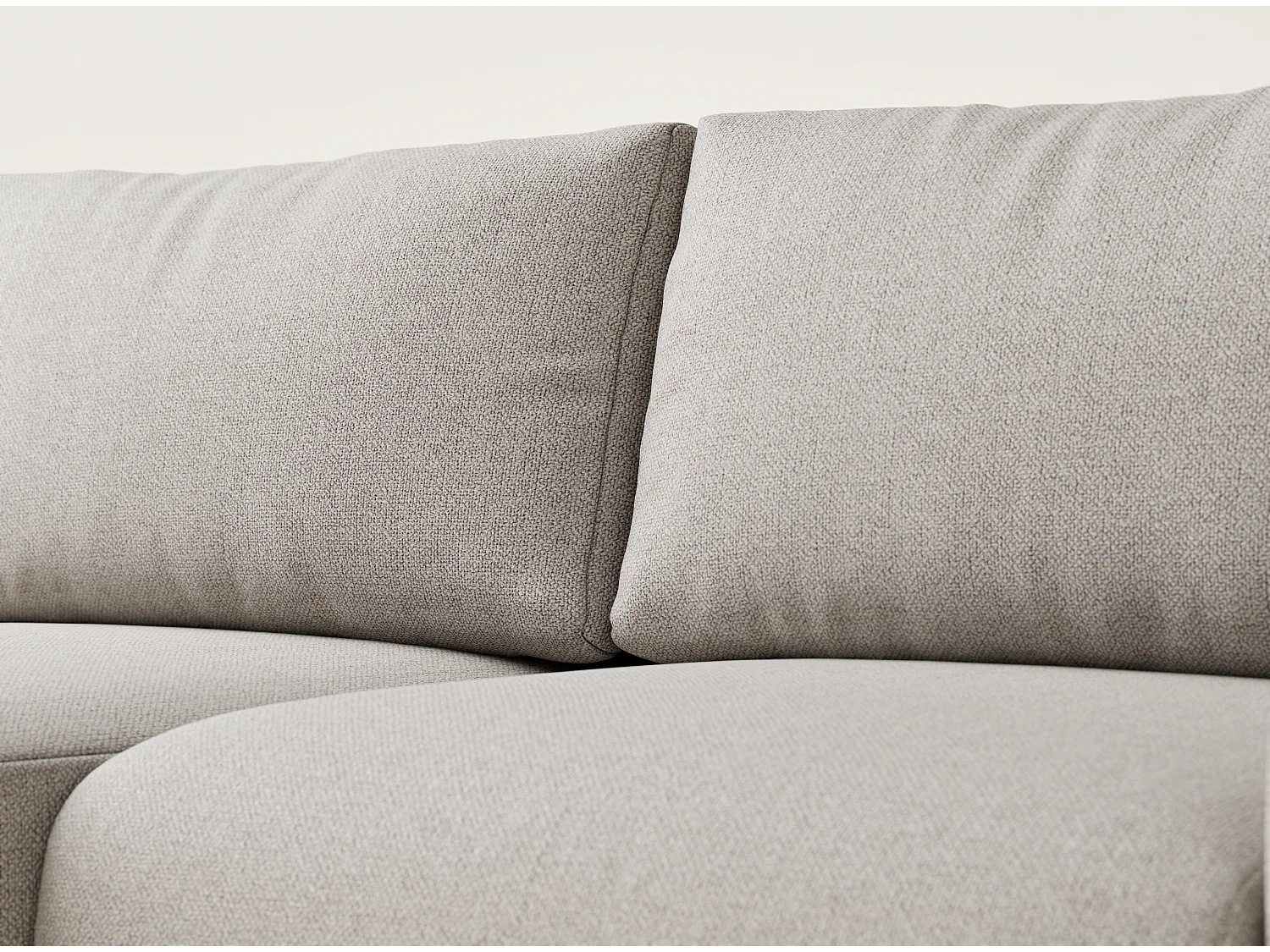 Ecksofa mit Schlaffunktion Numba aus Webstoff - Drei-Personen - beige