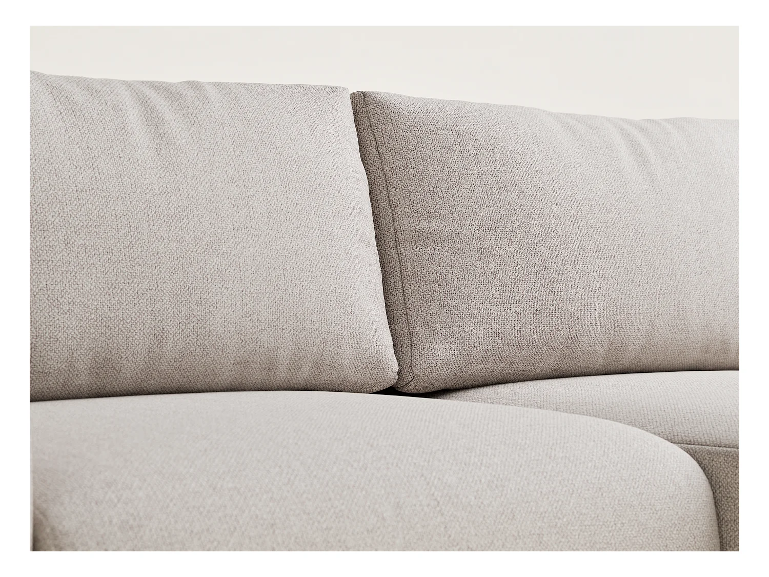 Canapé d'angle convertible Numba im tissu tresse - 3 places - beige clair