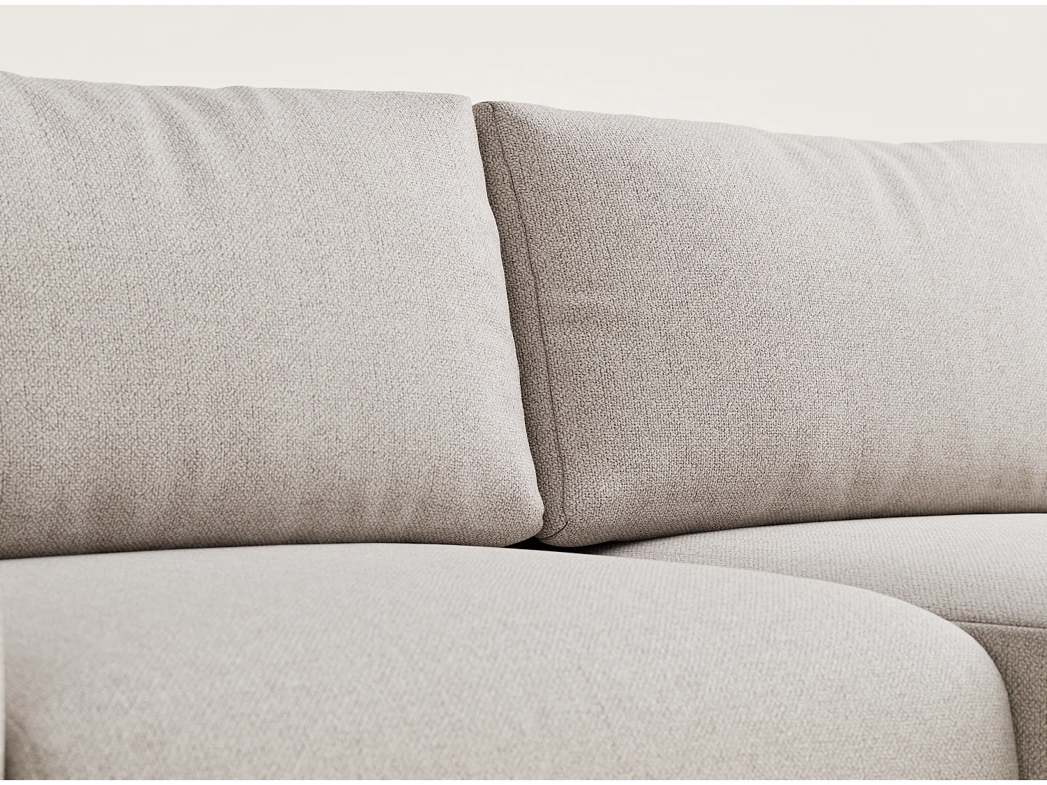 Canapé d'angle convertible Numba im tissu tresse - 3 places - beige clair