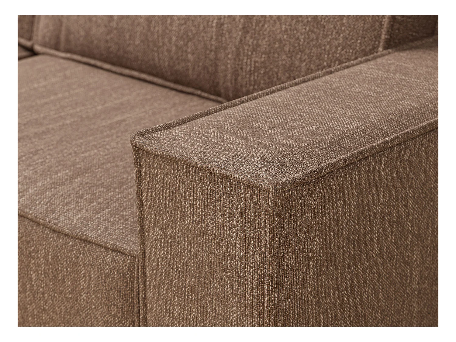 Ecksofa mit Schlaffunktion Zaya aus Webstoff - Drei-Personen - braun