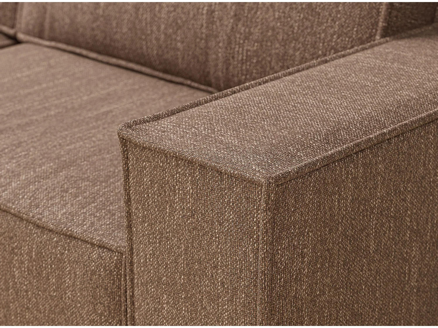 Ecksofa mit Schlaffunktion Zaya aus Webstoff - Drei-Personen - braun