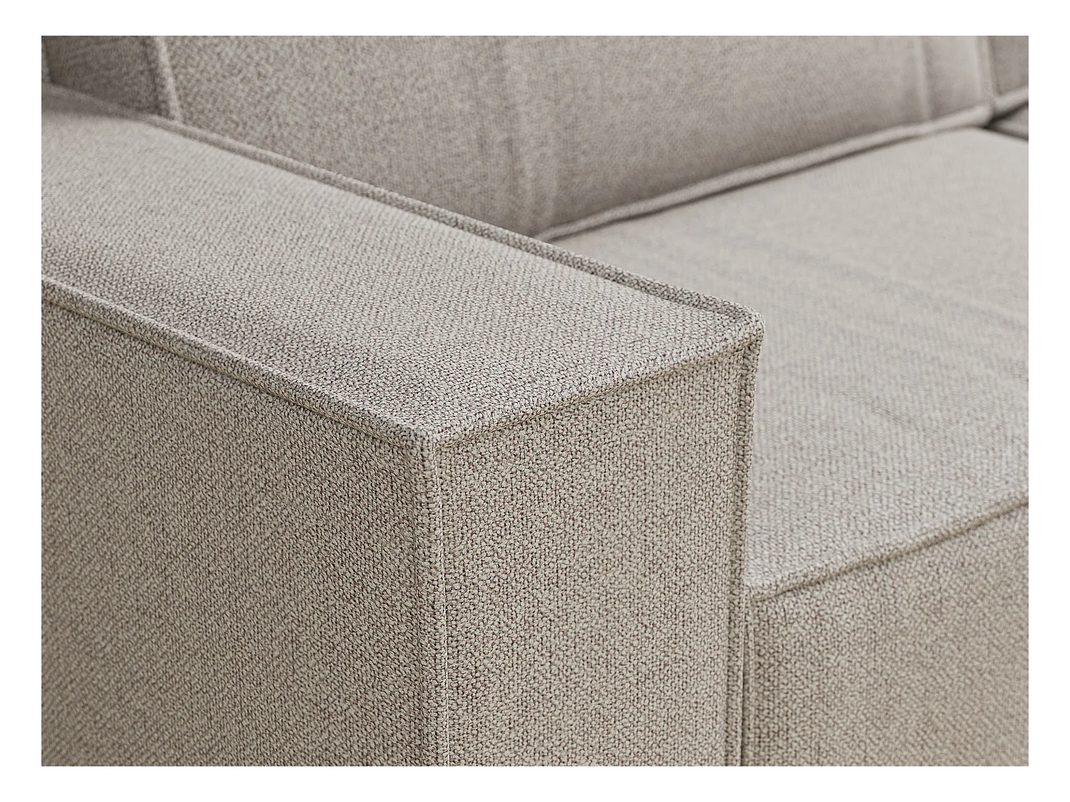 Ecksofa mit Schlaffunktion Zaya aus Webstoff - Drei-Personen - beige