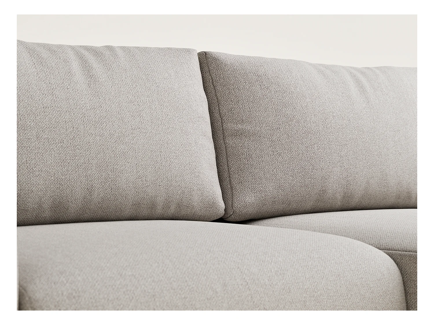 Ecksofa mit Schlaffunktion Numba aus Webstoff - Drei-Personen - beige